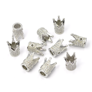 Korona srebrna z jasnymi cyrkoniami 12,5x10mm [przekładka, metal]