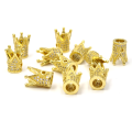 Korona złota z białymi cyrkoniami ok. 12x8mm [przekładka, metal]