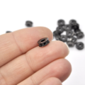 Walec czarny z cyrkoniami 7x3mm [przekładka, metal]