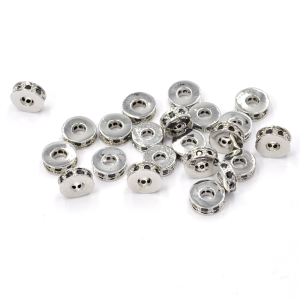 Walec srebrny z cyrkoniami 7x3mm [przekładka, metal]