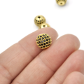 Kula złota z cyrkoniami czarnymi 10mm [przekładka, metal]