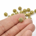 Kula złota z cyrkoniami czarnymi 8mm [przekładka, metal]