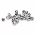Kula srebrna z cyrkoniami czarnymi 8mm [przekładka, metal]