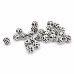 Kula srebrna z cyrkoniami czarnymi 8mm [przekładka, metal]