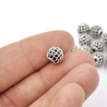Kula srebrna z cyrkoniami czarnymi 8mm [przekładka, metal]
