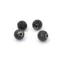 Kula czarna z cyrkoniami czarnymi 10mm [przekładka, metal]
