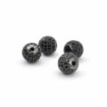 Kula czarna z cyrkoniami czarnymi 10mm [przekładka, metal]