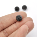 Kula czarna z cyrkoniami czarnymi 10mm [przekładka, metal]