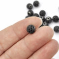 Kula czarna z cyrkoniami czarnymi 8mm [przekładka, metal]