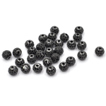Kula czarna z cyrkoniami czarnymi 6mm [przekładka, metal]
