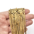 Hematyt miodowe złoto matowy prostopadłościan 2x4mm [sznur 39 cm]