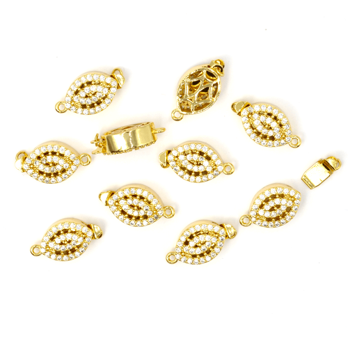 Zapięcie szufladkowe oliwka 10,5x20mm [złoty, metal]