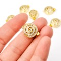 Zapięcie szufladkowe spirala 15,5x21mm [złoty, metal]