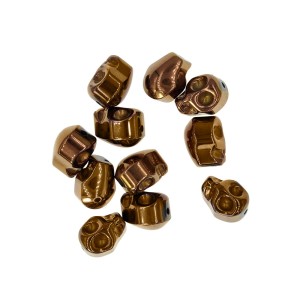 Czaszka miedziana ok. 10x8-7x10mm [przekładka hematyt]