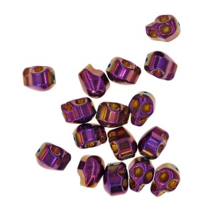 Czaszka fiolet ok. 10x8-7x10mm [przekładka hematyt]