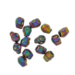Czaszka multikolor mat ok. 10x8-7x10mm [przekładka hematyt]