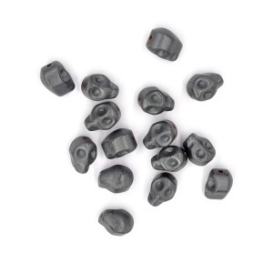 Czaszka matowy grafit ok. 10x8/7x10mm [przekładka hematyt]