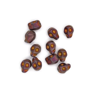 Czaszka matowy fiolet ok. 10x8-7x10mm [przekładka hematyt]
