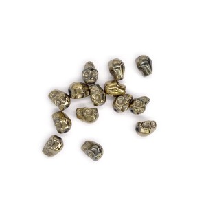 Czaszka jasne złoto ok. 8x6-8x6mm [przekładka hematyt]