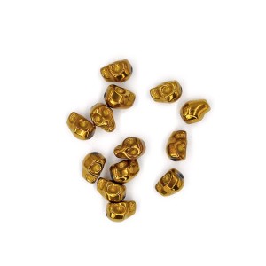 Czaszka złota ok. 8x6/8x6mm [przekładka hematyt]