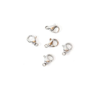Zapięcie karabińczyk 10x6mm [srebrny, stal szlachetna], 5 sztuk