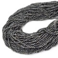 Spinel grafitowy kula fasetowana ok. 3mm [sznur 31 cm]