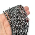 Obsydian śnieżny kula gładka ok. 4,5mm [sznur 39cm]