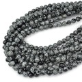 Obsydian śnieżny kula gładka ok. 8mm [sznur 39cm]