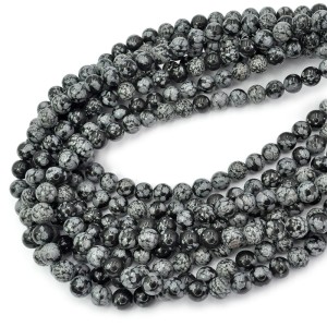 Obsydian śnieżny kula gładka ok. 8mm