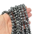 Obsydian śnieżny kula gładka ok. 8mm [sznur 39cm]