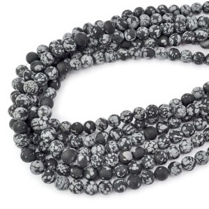 Obsydian śnieżny kula matowa ok. 8mm