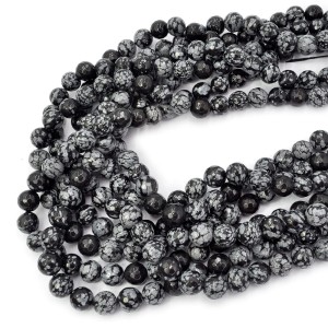 Obsydian śnieżny kula fasetowana ok. 10mm