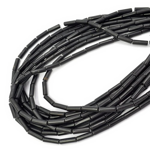 Howlit czarny  walec ok. 4x13mm [sznur 40cm]