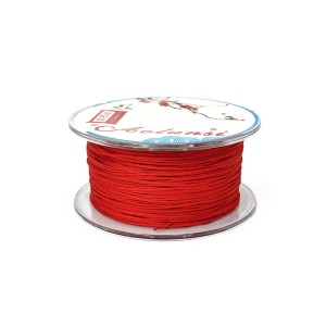 Sznurek do makramy czerwony ok. 0,6mm [szpula ok. 60m]