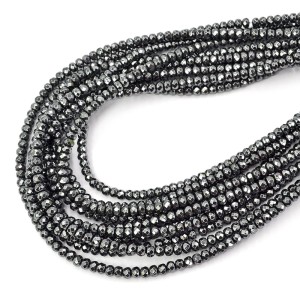 Hematyt grafit oponka fasetowana ok. 4x2,5/3mm [sznur 39cm]