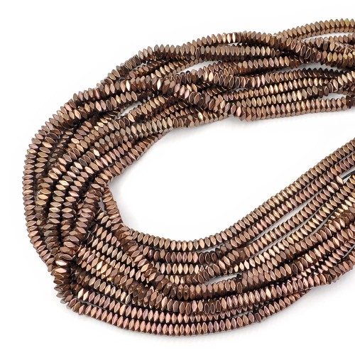 Hematyt miedziany ciemny poduszki ok. 4x2mm [sznur 40cm]