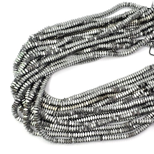Hematyt srebrny poduszki ok. 4x2mm [sznur 40cm]