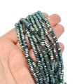 Hematyt niebiesko zielony poduszki ok. 4x2mm [sznur 40cm]