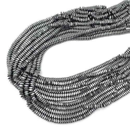 Hematyt grafit poduszki ok. 4x2mm [sznur 39cm]