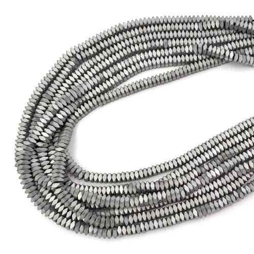 Hematyt srebrny mat poduszki ok. 4x2mm [sznur 40cm]