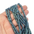 Hematyt niebiesko zielony mat poduszki ok. 4x2mm [sznur 40cm]