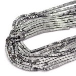 Hematyt heishi srebrny ok. 4x1mm [sznur 40cm]