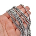 Hematyt srebro poduszki ok. 3x1mm