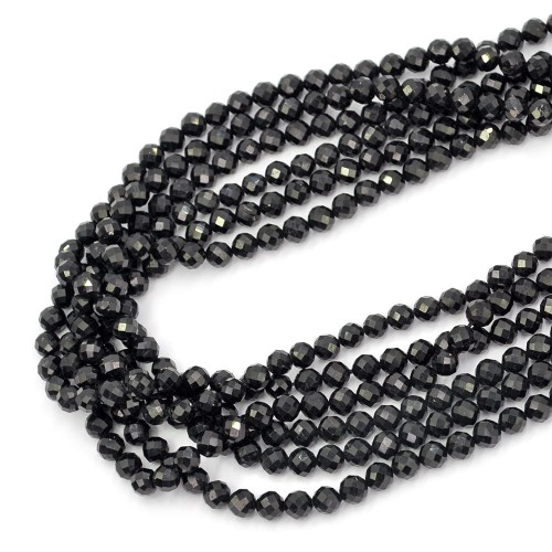 Turmalin czarny kula fasetowana 6mm