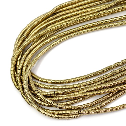 Hematyt jasno złoty walec ok. 4x1mm