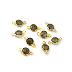 Kwarc dymny ok. 13x7mm [łącznik srebro pozłacane 925]