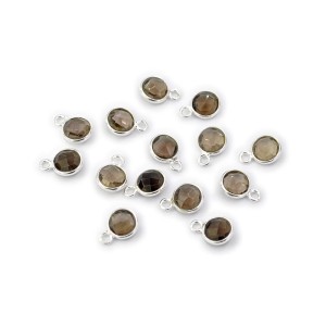 Kwarc dymny ok. 10x7mm [zawieszka srebro 925]