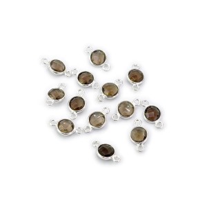 Kwarc dymny ok. 13x7mm [łącznik srebro 925]