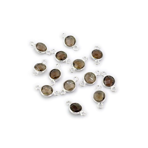 Kwarc dymny ok. 13x7mm [łącznik srebro 925]