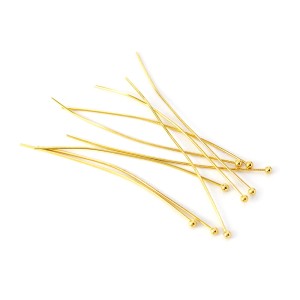 Szpilka 40mm z kuleczką ok. 2mm [pozłacana stal szlachetna] 10szt.